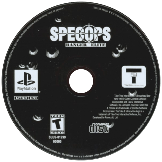 Spec Ops: Ranger Elite disc for PlayStation 1 (PS1) tactical shooter video game