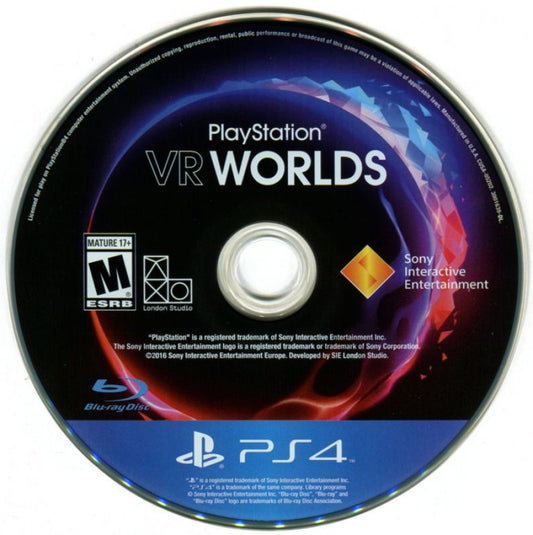 PlayStation VR Worlds – PlayStation 4 (PS4) video game disc, virtual reality experience collection