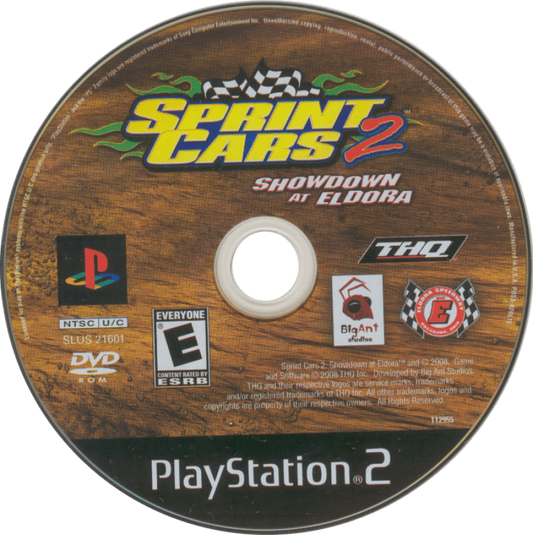 Sprint Cars 2 Showdown at Eldora for the PlayStation 2 featuring dirt track racing gameplay high speed sprint car competition realistic handling and competitive racing action at Eldora Speedway disc