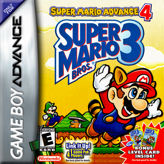 Super Mario Advance 4: Super Mario Bros. 3 cover art for Game Boy Advance (GBA) video game