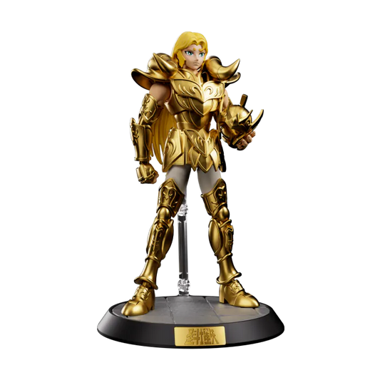 Blokees Saint Seiya Aries Mu Champion Class model kit buildable gold saint figure anime collectible snap fit detailed display piece zodiac warrior character toy for fans