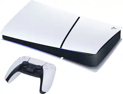 PlayStation 5 Slim Console PS5 for video game enthusiasts featuring next generation gaming hardware ultra fast SSD storage 4K gaming support immersive DualSense controller compatibility advanced performance sleek compact design digital entertainment and collectible gaming appeal