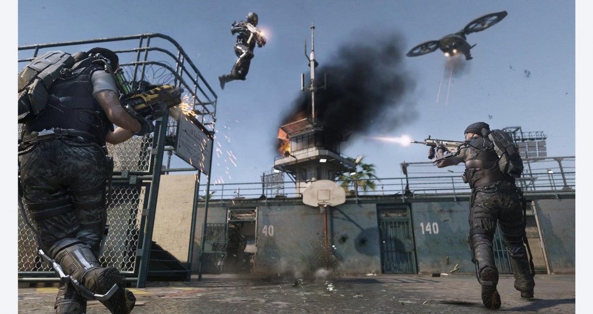 Call of Duty: Advanced Warfare – Xbox One (XONE) gameplay for futuristic first-person shooter game with exo-suit combat