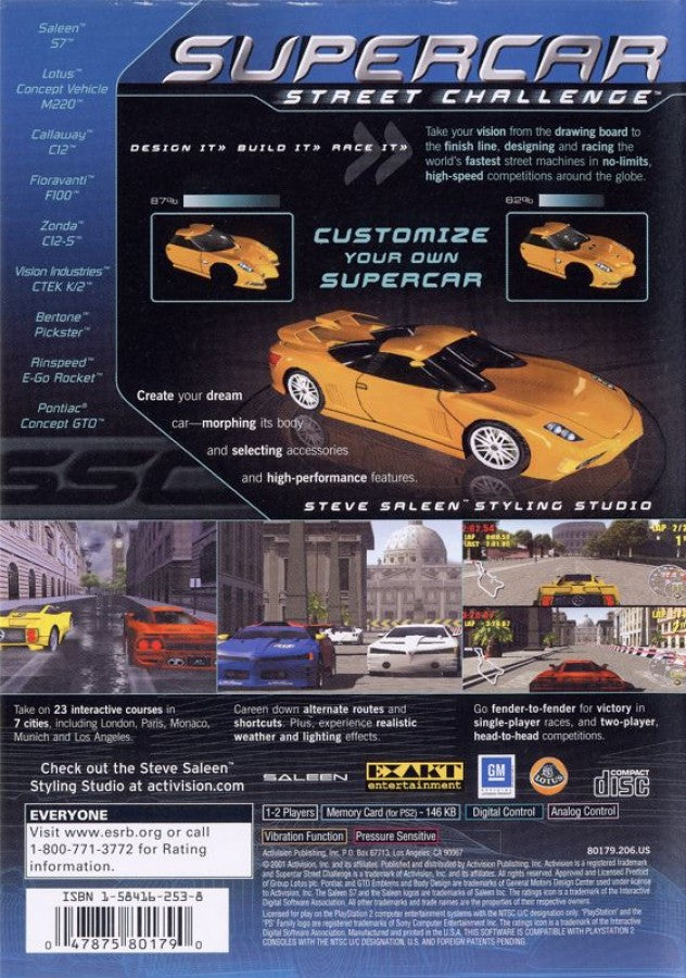 Supercar Street Challenge – PlayStation 2 (PS2) video game gameplay, street racing simulation.