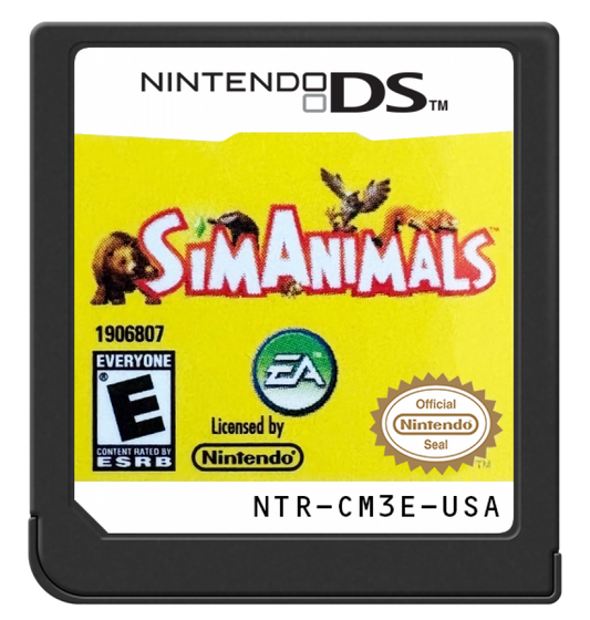 SimAnimals for Nintendo DS with animal interaction and wilderness exploration simulation theme cartridge