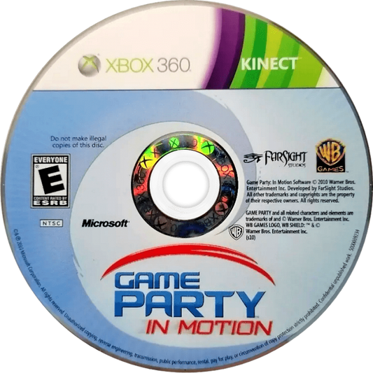 Game Party: In Motion disc for Xbox 360 (X360) motion-controlled party video game