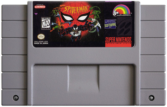 Spider-Man cartridge for Super Nintendo Entertainment System (SNES) retro video game