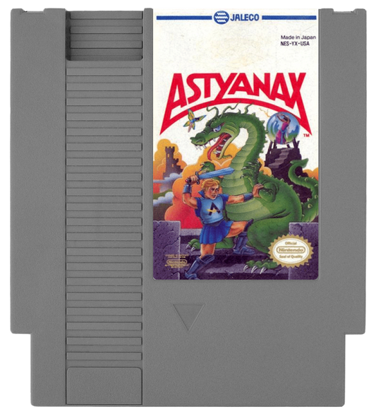 Astyanax Complete in Box CIB Nintendo Entertainment System NES for retro video game enthusiasts featuring action platforming gameplay fantasy adventure powerful axe combat magical enemies side scrolling action challenging stages complete in box collectible gaming appeal cartridge