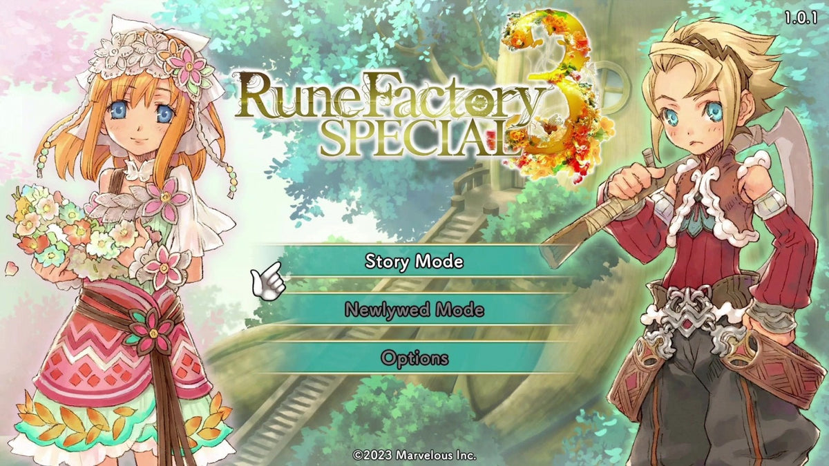 Rune Factory 3 Special Nintendo Switch NS video game featuring role playing farming simulation gameplay crop cultivation monster battles dungeon exploration crafting character relationships town building fantasy adventure and character progression Nintendo Switch gaming video game collection title screen