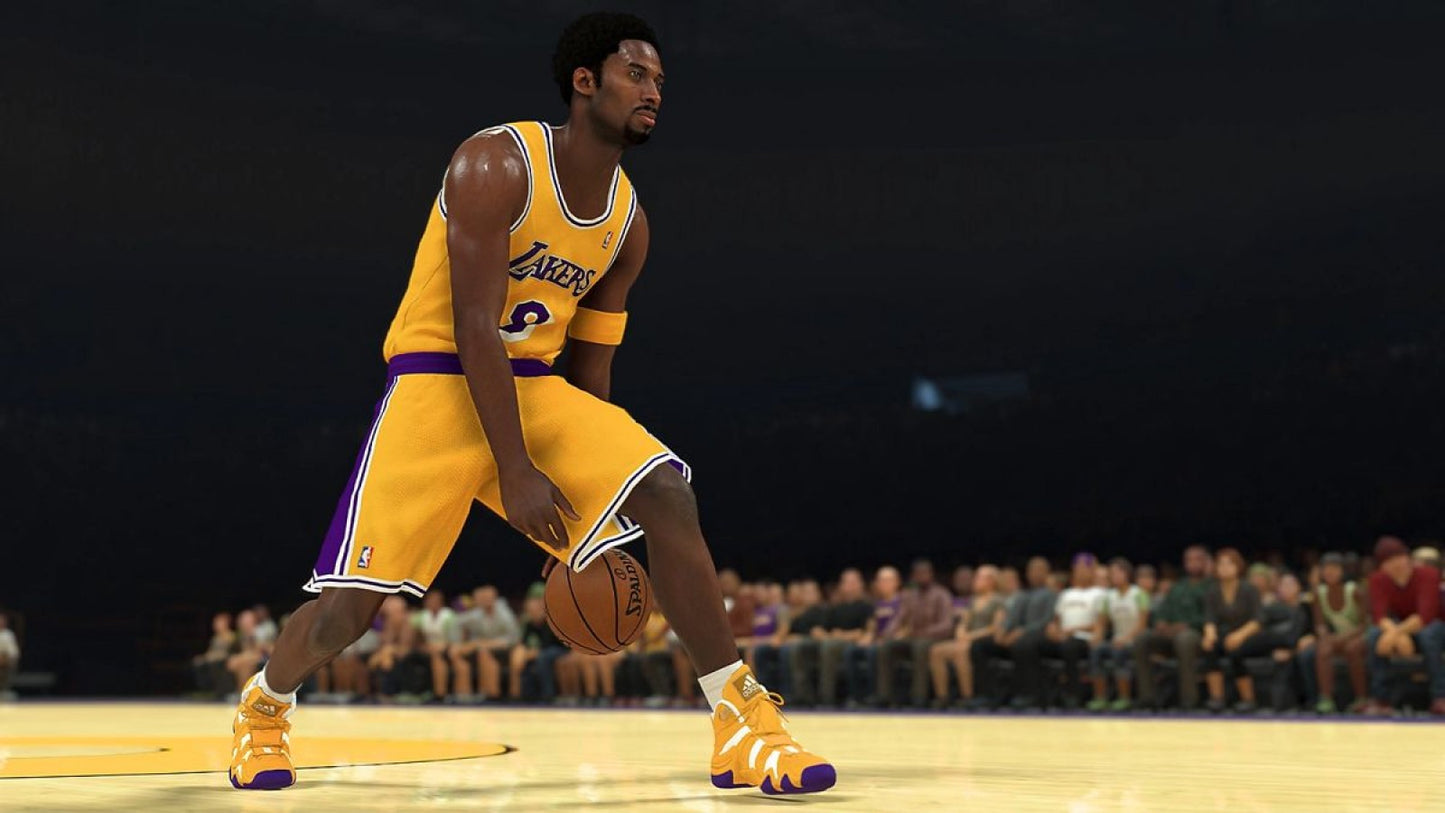 NBA 2K21 PlayStation 5 basketball simulation video game Visual Concepts 2K Sports MyCAREER story mode MyTEAM card collecting The WNBA mode neighborhood social hub next-gen load times DualSense haptic feedback gameplay screenshot