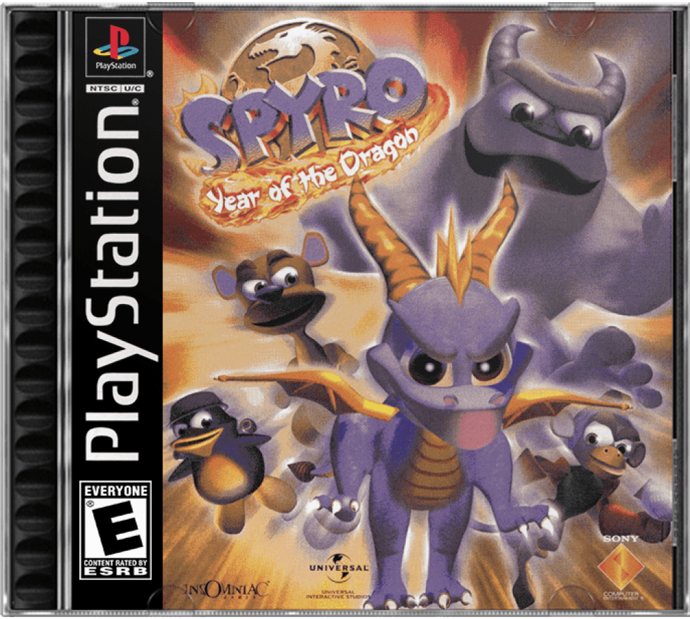 Spyro: Year of the Dragon – PlayStation 1 (PS1) cover art for video game for PS1
