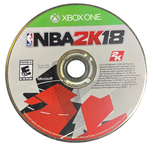 NBA 2K18 disc for Xbox One (XONE) sports basketball video game