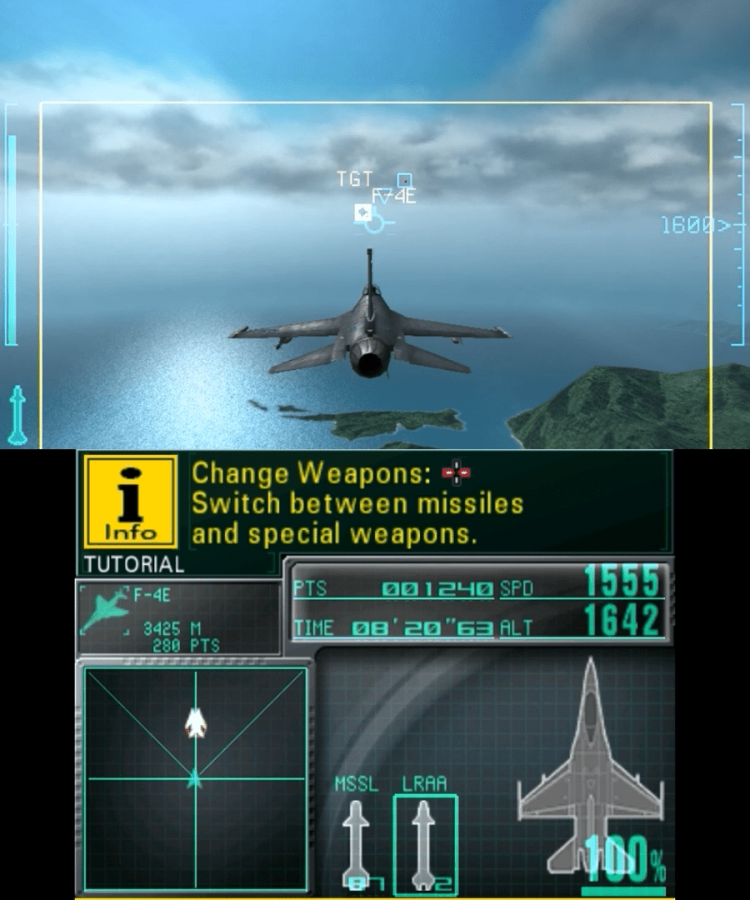 Ace Combat: Assault Horizon Legacy+ gameplay for Nintendo 3DS (3DS) flight combat simulation video game