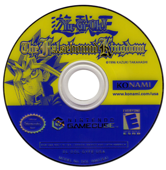 Yu-Gi-Oh! The Falsebound Kingdom GameCube GC video game, strategy RPG, anime card battle universe, tactical gameplay, Nintendo GameCube title disc art