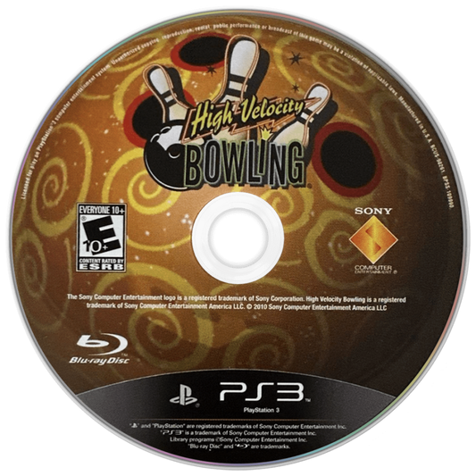 High Velocity Bowling disc for PlayStation 3 (PS3) video game