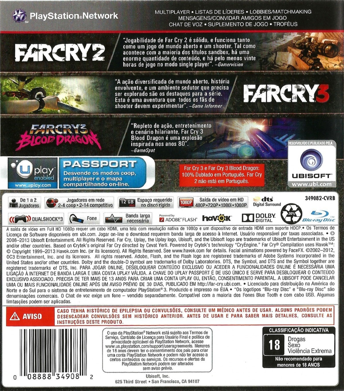 Far Cry Compilation back cover art for PlayStation 3 (PS3) video game