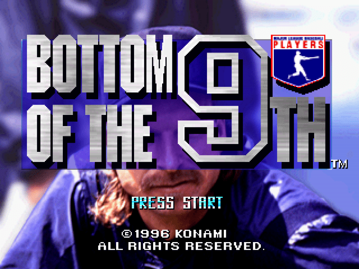MLBPA: Bottom of the 9th title card for PlayStation 1 (PS1) retro baseball video game