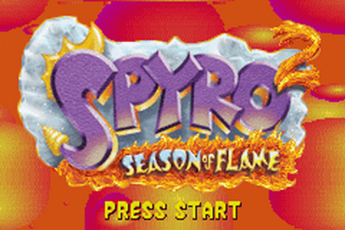 Spyro 2 Season of Flame – Game Boy Advance (GBA) Title Screen Gameplay Art