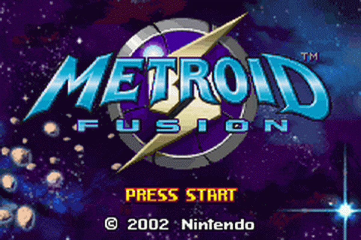 Metroid: Fusion – Game Boy Advance (GBA) Title Screen Art for this Video Game