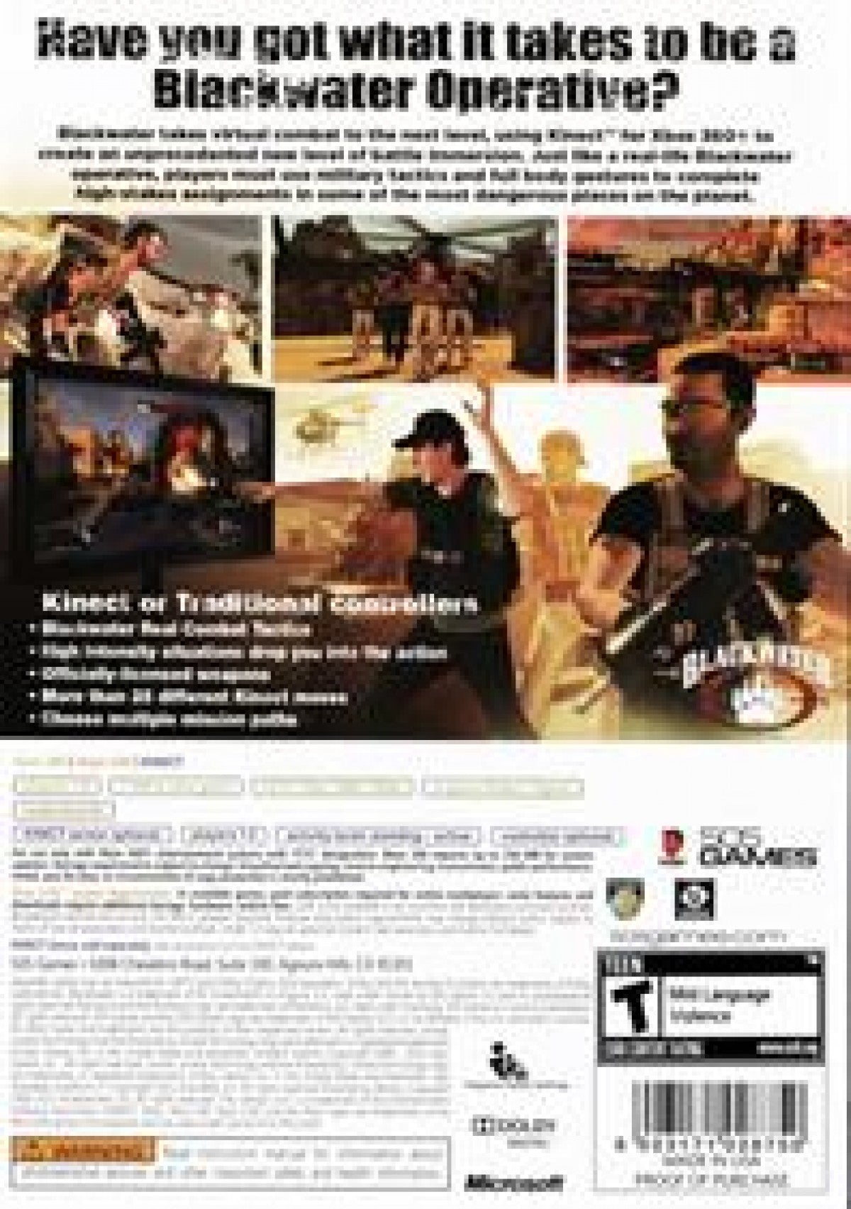 Blackwater Xbox 360 for action adventure video game fans featuring interactive first person gameplay motion controlled combat exploration missions gunfights tactical action cinematic environments and immersive Western themed adventure collectible gaming appeal back