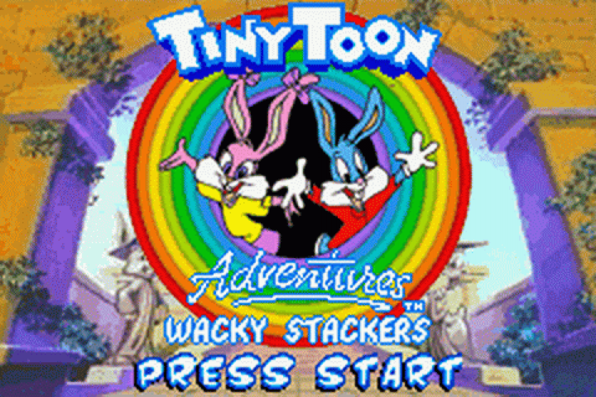 Wacky Stackers title screen art for Game Boy Advance (GBA) video game