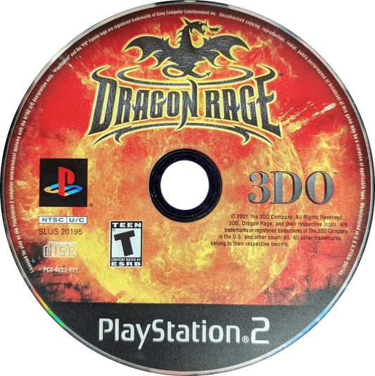 Dragon Rage PlayStation 2 action fantasy video game dragons flying fire-breathing combat over-the-shoulder perspective monster hunting missions destructible environments strategy elements disc