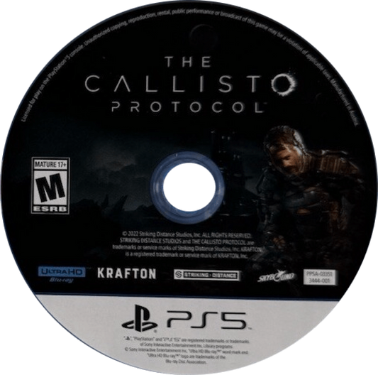 The Callisto Protocol disc for PlayStation 5 (PS5) survival horror video game