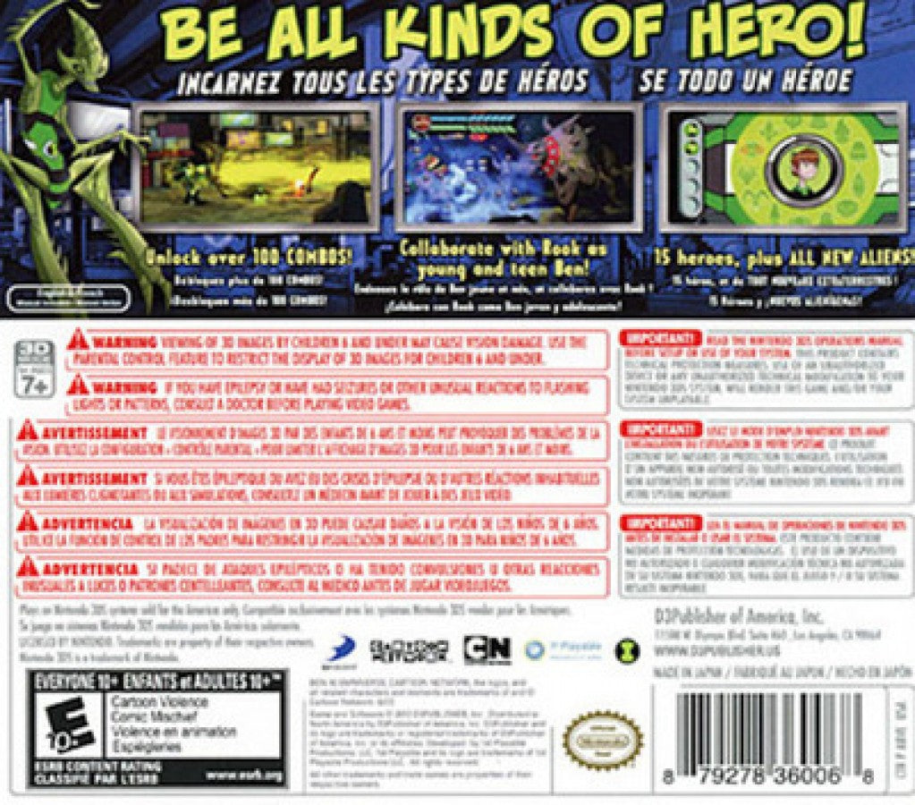 Ben 10: Omniverse back of case for Nintendo 3DS (3DS) action-adventure video game
