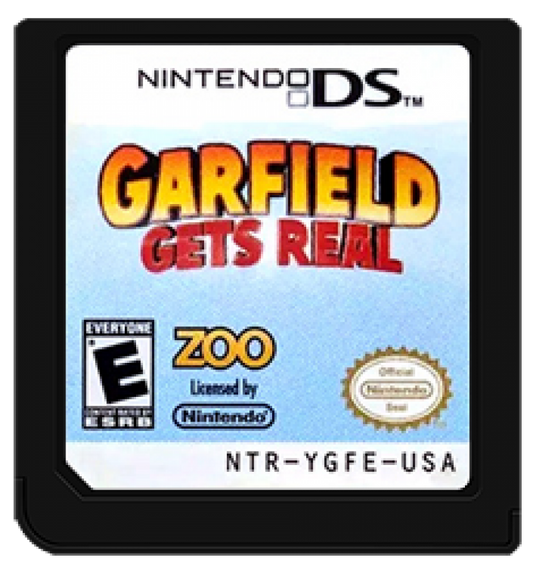 Garfield Gets Real cartridge for Nintendo DS (DS) cartoon platforming adventure video game