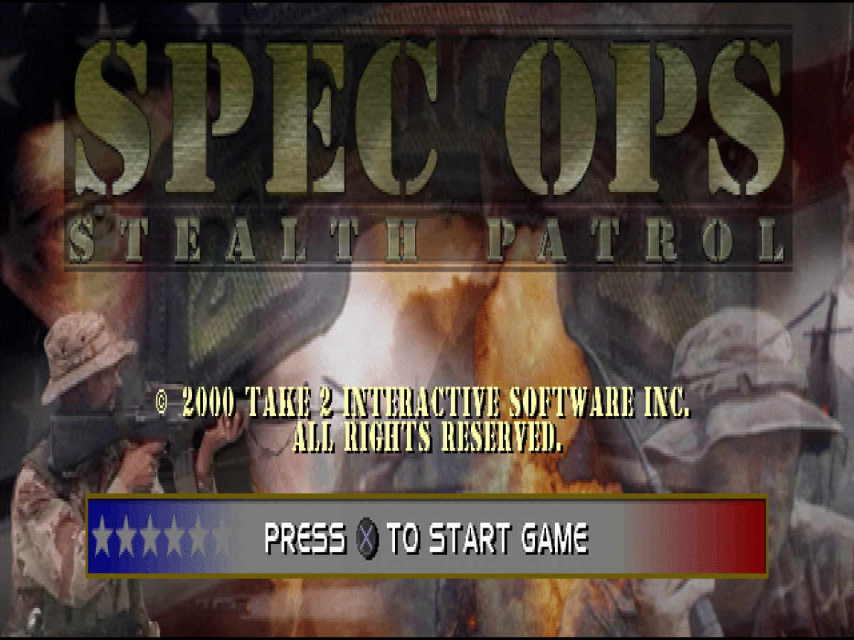 Spec Ops: Stealth Patrol home screen for PlayStation 1 (PS1) tactical shooter video game