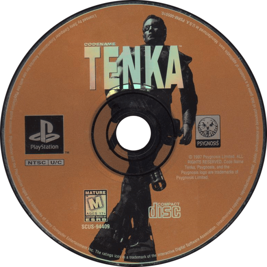 Codename Tenka PS1 PlayStation 1 first person shooter sci fi action game tactical combat futuristic warfare retro video game disc