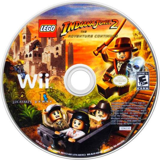 LEGO Indiana Jones 2: The Adventure Continues – Nintendo Wii (Wii) action-adventure platformer video game disc