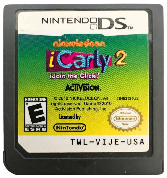 iCarly 2 iJoin the Click for Nintendo DS, cartridge for a simulation adventure video game with mini-games, story-based gameplay, TV show characters, and casual interactive activities