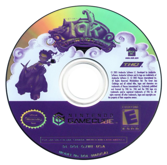Tak The Great Juju Challenge Nintendo GameCube for retro video game enthusiasts featuring cooperative action platforming gameplay fantasy adventure challenges mini game competitions tribal themed environments puzzle solving mechanics and collectible gaming appeal disc