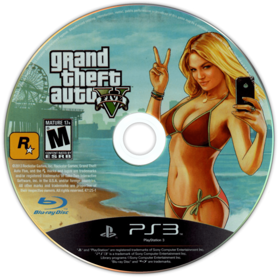 Grand Theft Auto V disc for PlayStation 3 PS3 video game