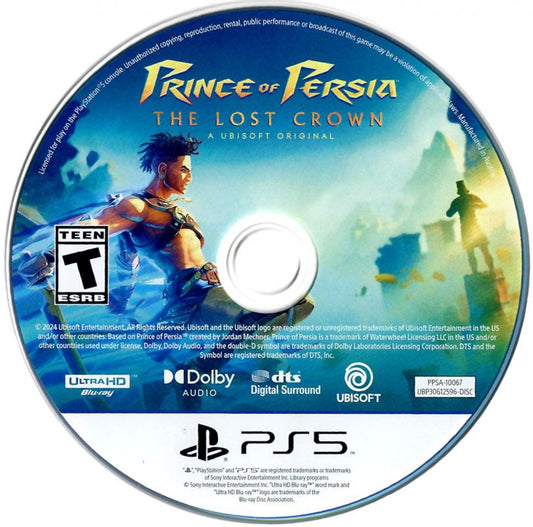 Prince of Persia: The Lost Crown disc for PlayStation 5 (PS5) action adventure platformer video game