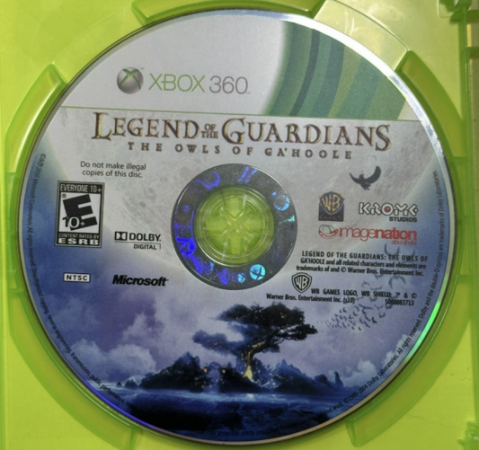 Legend of the Guardians: The Owls of Ga'Hoole disc for Xbox 360 (X360) action-adventure fantasy video game