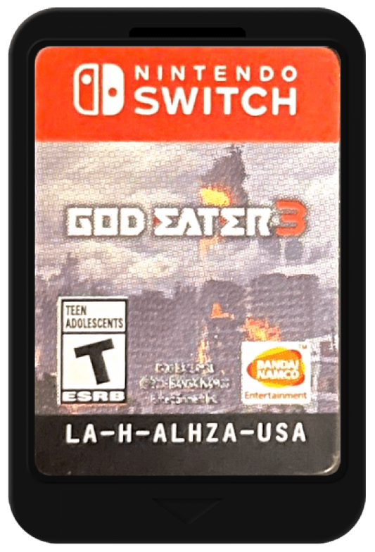 God Eater 3 cartridge art for the Nintendo Switch (NS) video game