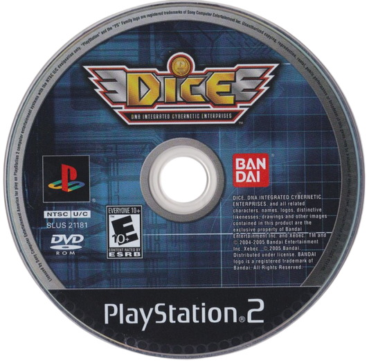 DICE DNA Integrated Cybernetic Enterprises PS2 PlayStation 2 sci fi action adventure game retro video game disc
