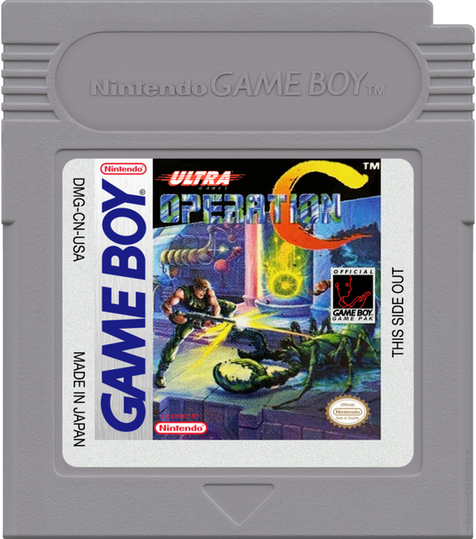 Operation C cartridge art for Game Boy (GB) video game