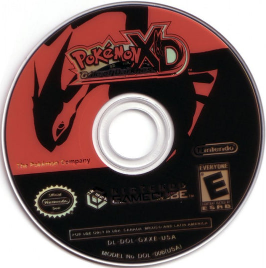 Pokémon XD: Gale of Darkness disc for Nintendo GameCube (GC) Pokémon RPG adventure video game