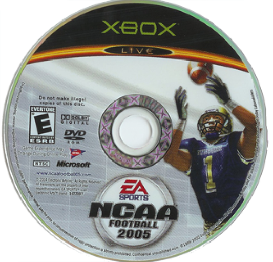 NCAA Football 2005 disc for Xbox (XBOX) video game