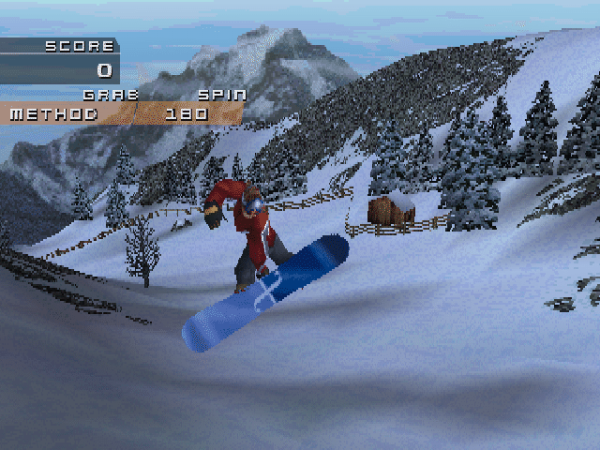 Snowboarding gameplay for PlayStation 1 (PS1) snowboarding sports video game