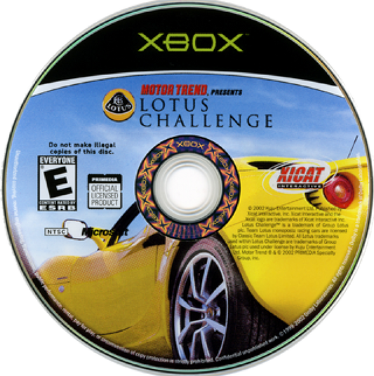 Motor Trend Presents Lotus Challenge disc for Xbox (XBOX) video game