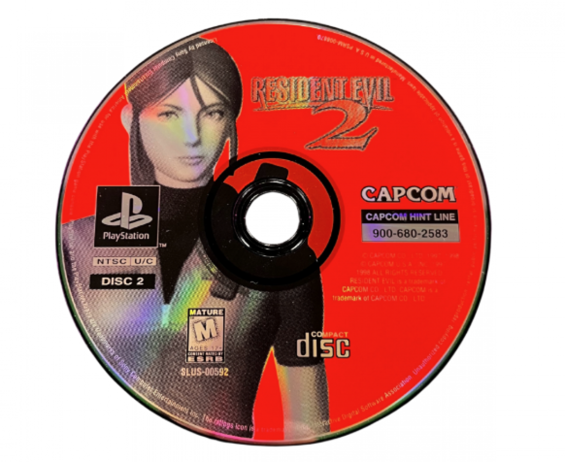Resident Evil 2 disc for PlayStation 1 (PS1) survival horror video game