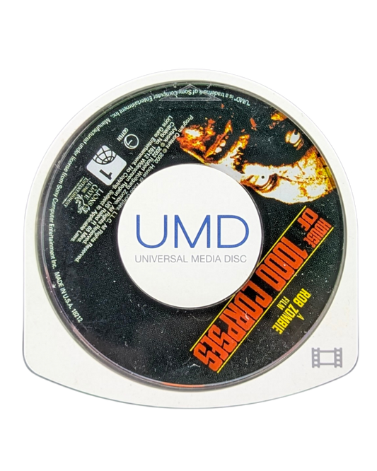 House of 1000 Corpses PSP movie for PlayStation Portable featuring cult horror film presentation, portable UMD format, and Rob Zombie’s iconic cinematic experience disc cartridge