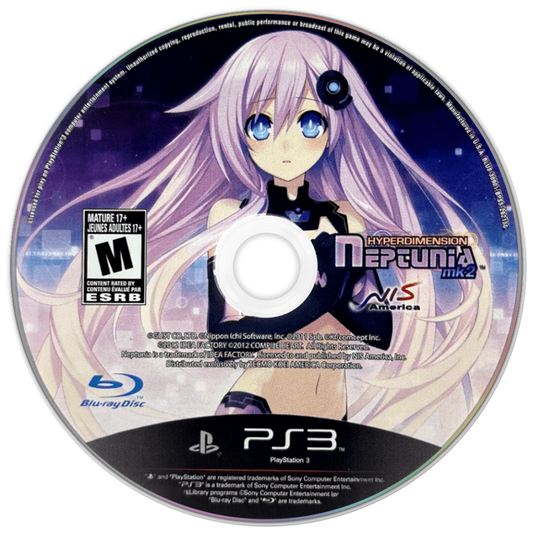Hyperdimension Neptunia MK2 disc for PlayStation 3 (PS3) video game