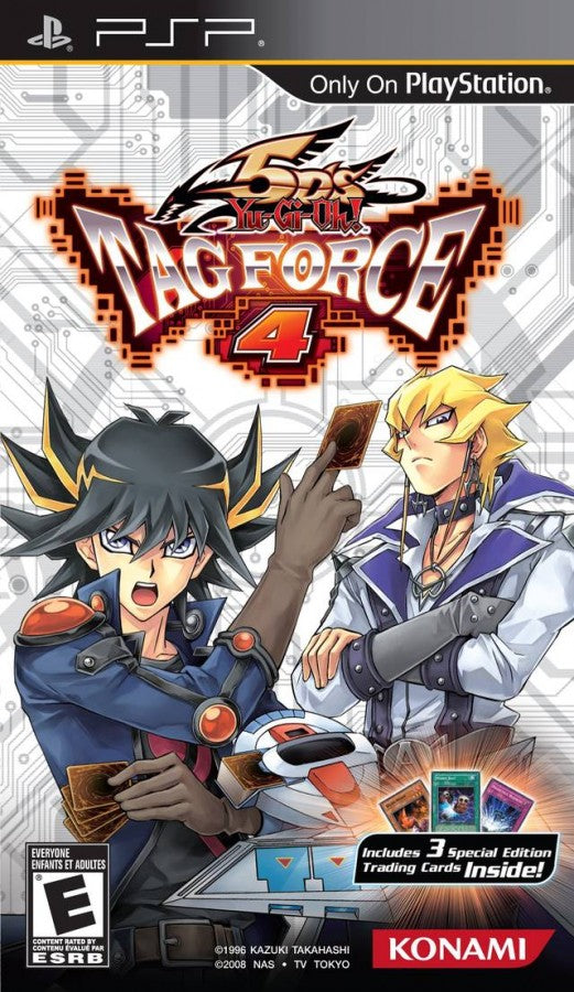 Yu-Gi-Oh! 5D's Tag Force 4 cover art for PlayStation Portable (PSP) trading card battle game