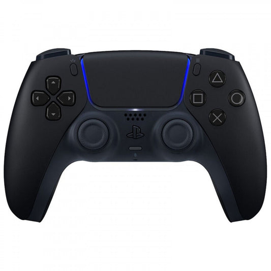 PlayStation 5 DualSense Wireless Controller New Midnight Black official accessory immersive gaming haptic feedback adaptive triggers built-in microphone create button front of controller
