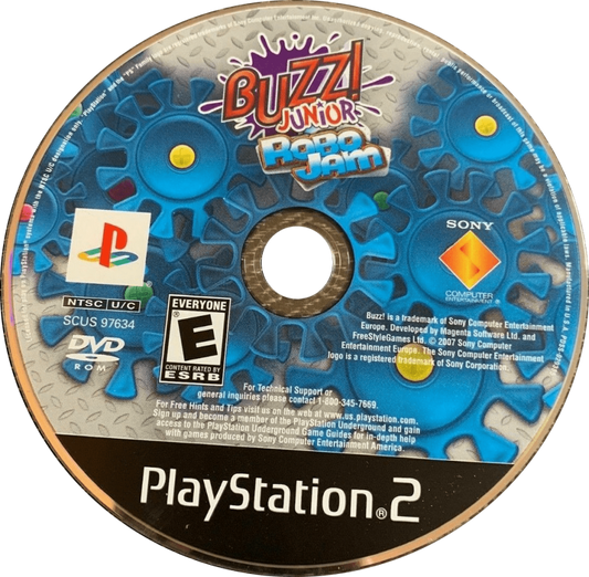 Buzz! Junior: Robo Jam for PlayStation 2 with fun-filled party mini-games and robot-themed challenges disc